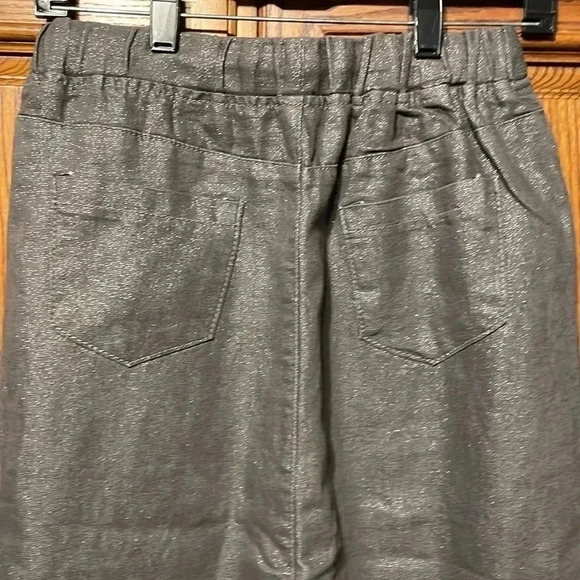 Be-Girl Gray Denim Skirt maxi split is up both sides - Picture 5 of 7